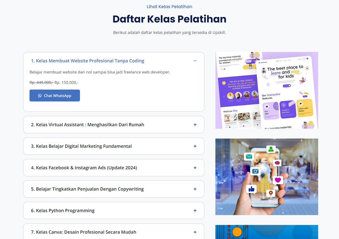 Jasa Pembuatan Website Kursus Training