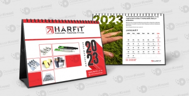Desain Kalender Meja "HARFIT"