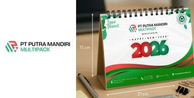 Desain kalender Meja 2026 "PT PUTRA MANDIRI MULTIPACK"
