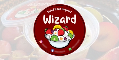 Logo dan Sticker Packaging Produk Salad Buah Yoghurt "WIZARD"