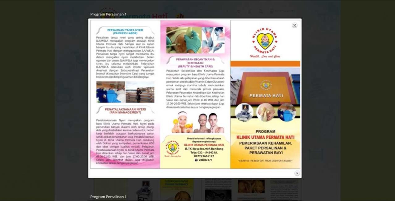 Website Klinik Bersalin Klinik Permata Hati Portfolio Web