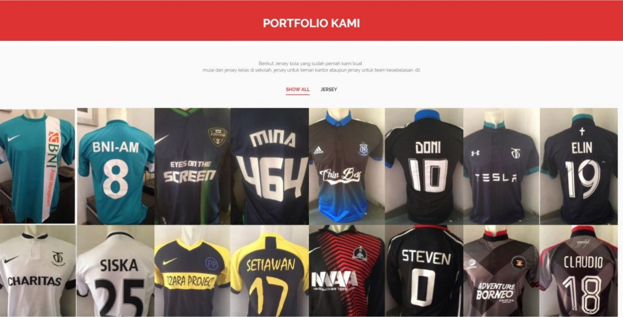 Rad Jersey Portfolio Web Design Graphic Design Bandung