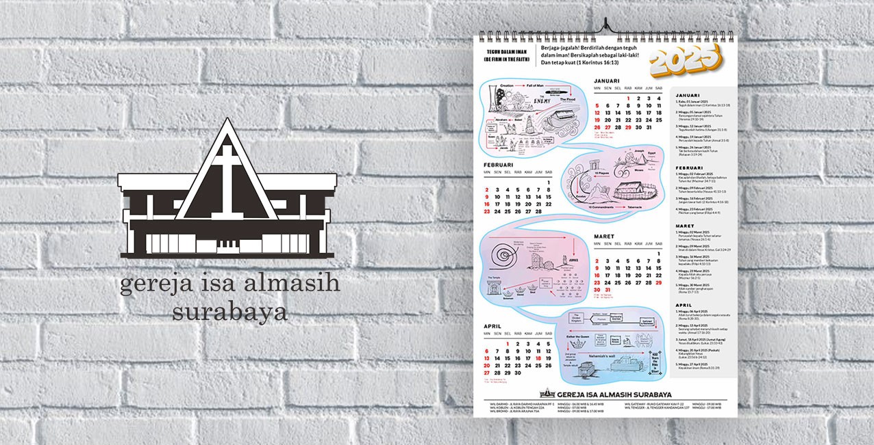 Desain Kalender Dinding 2025 "GEREJA ISA ALMASIH SURABAYA"